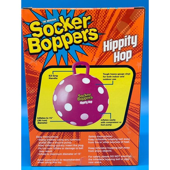 The Original Socker Boppers Hippity Hop 15-Inch Diameter Ball - Pink with white - Picture 3 of 5